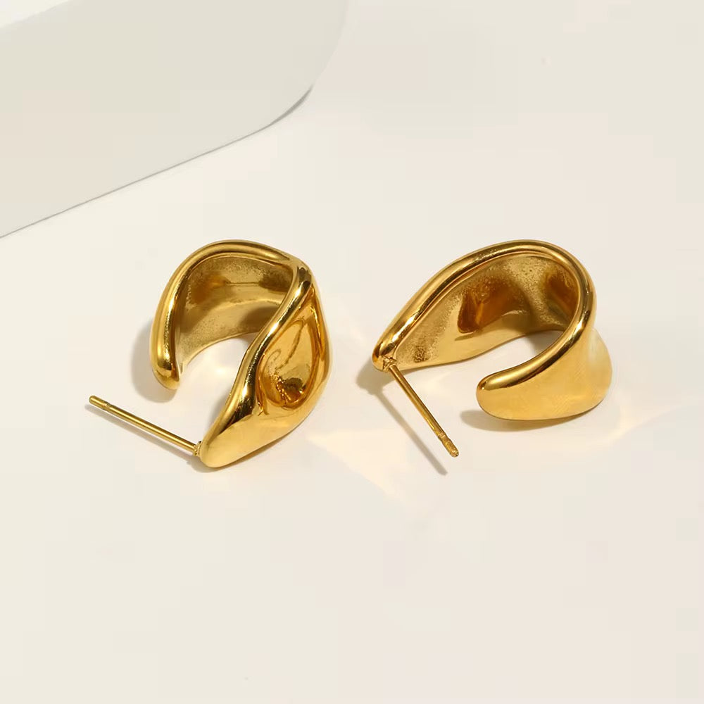 Modern Gold Statement Hoops