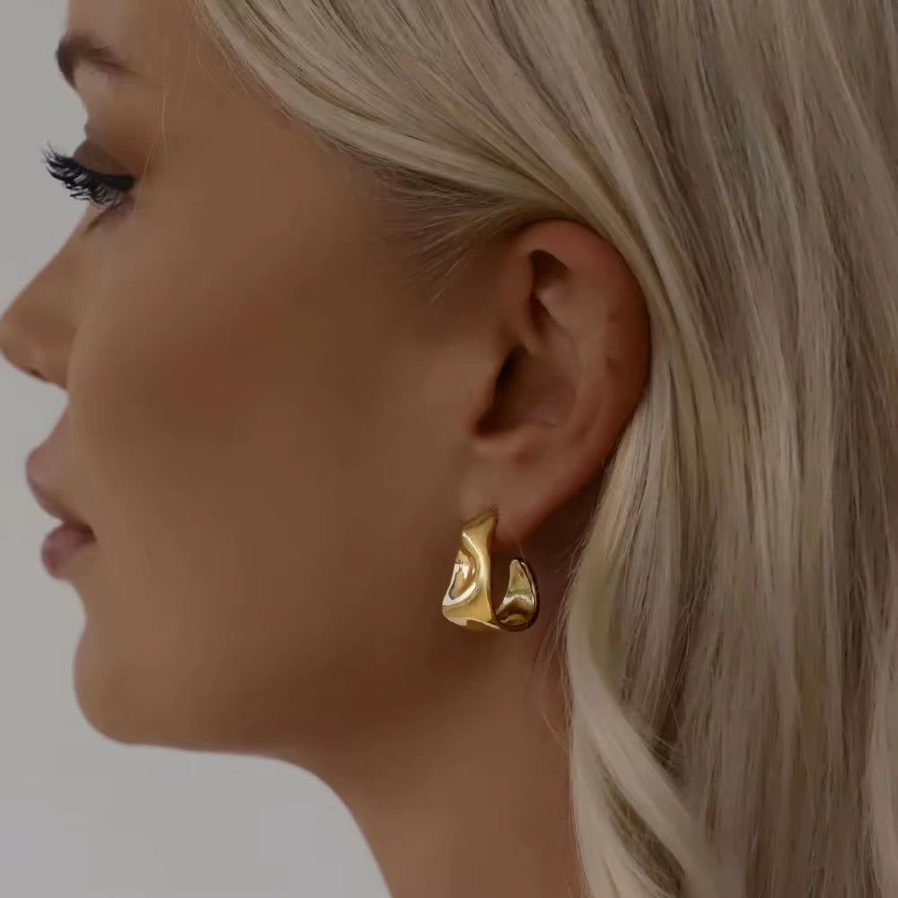 Modern Gold Statement Hoops