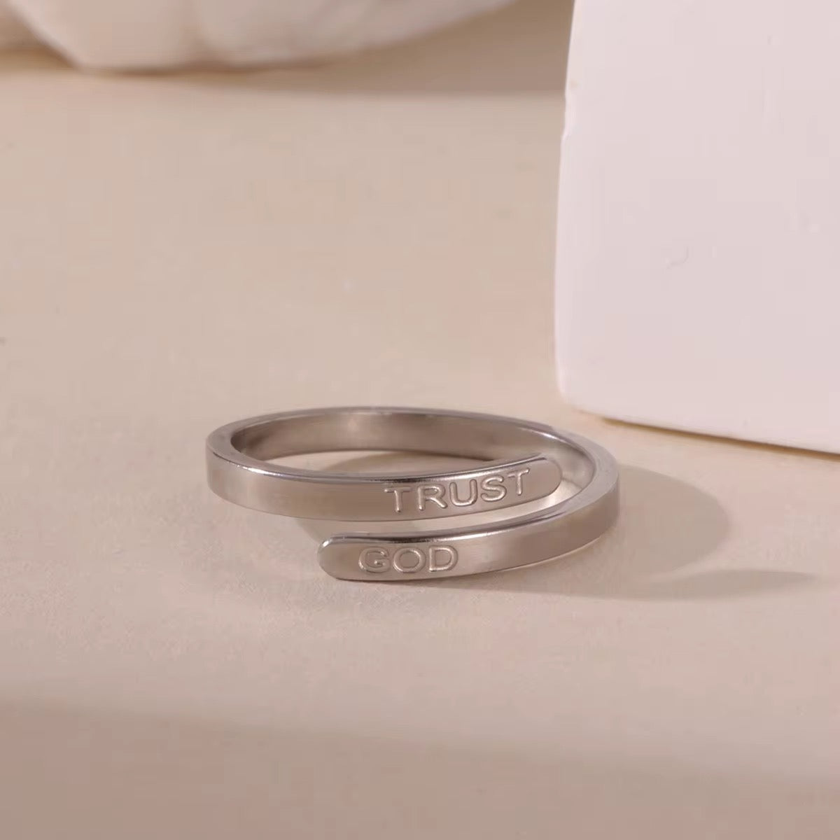 ✨ “TRUST GOD” Adjustable Ring – A Daily Reminder ✨