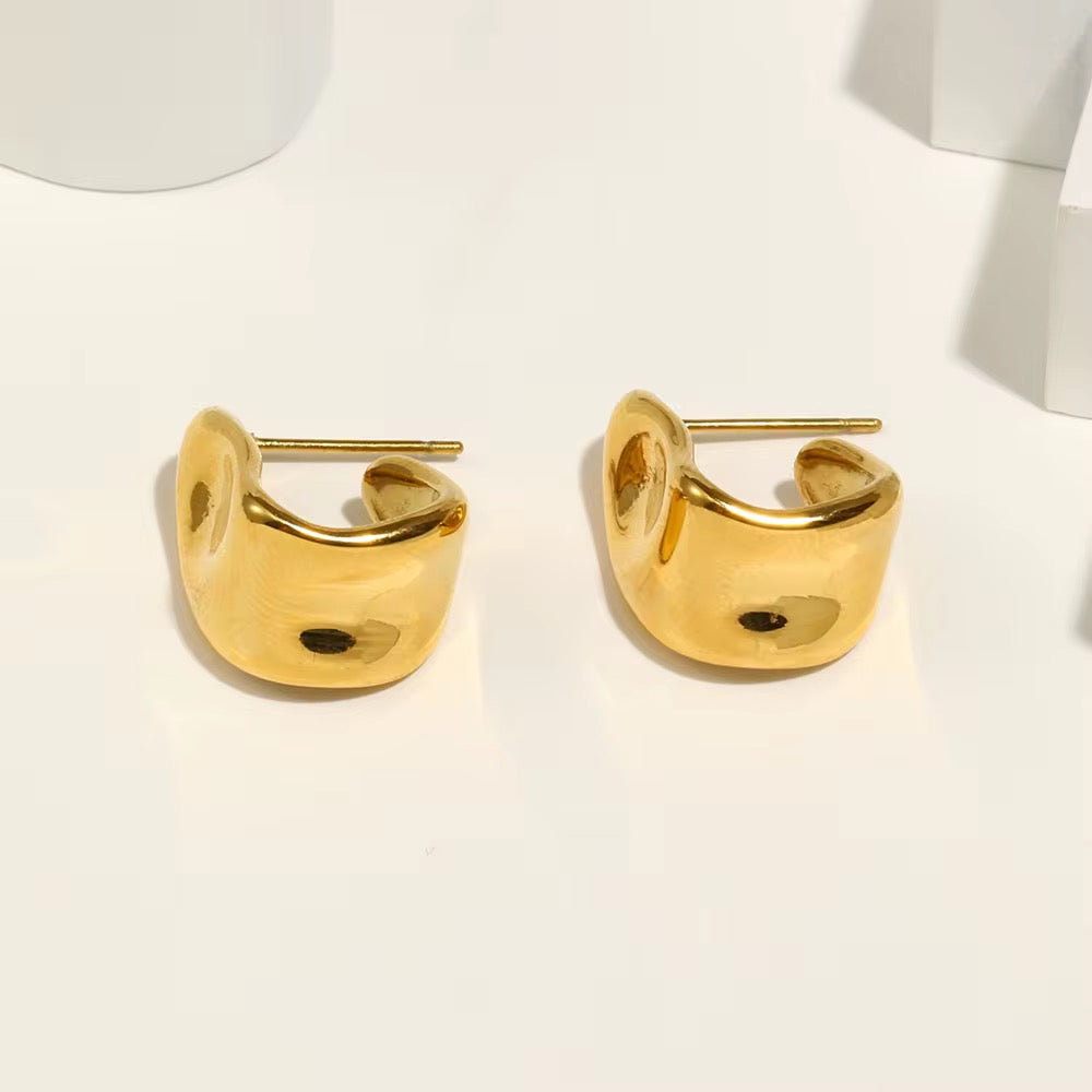 Modern Gold Statement Hoops