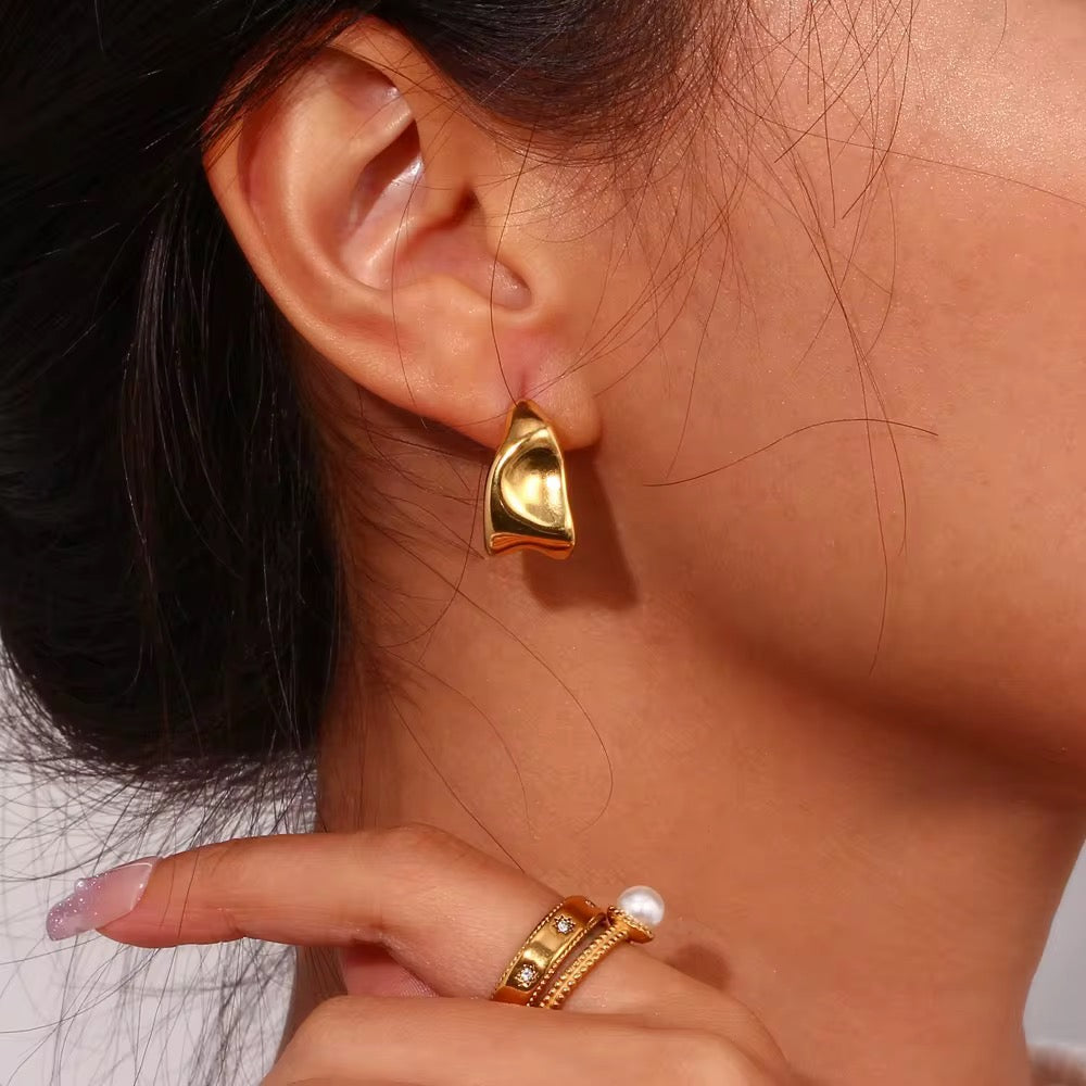 Modern Gold Statement Hoops
