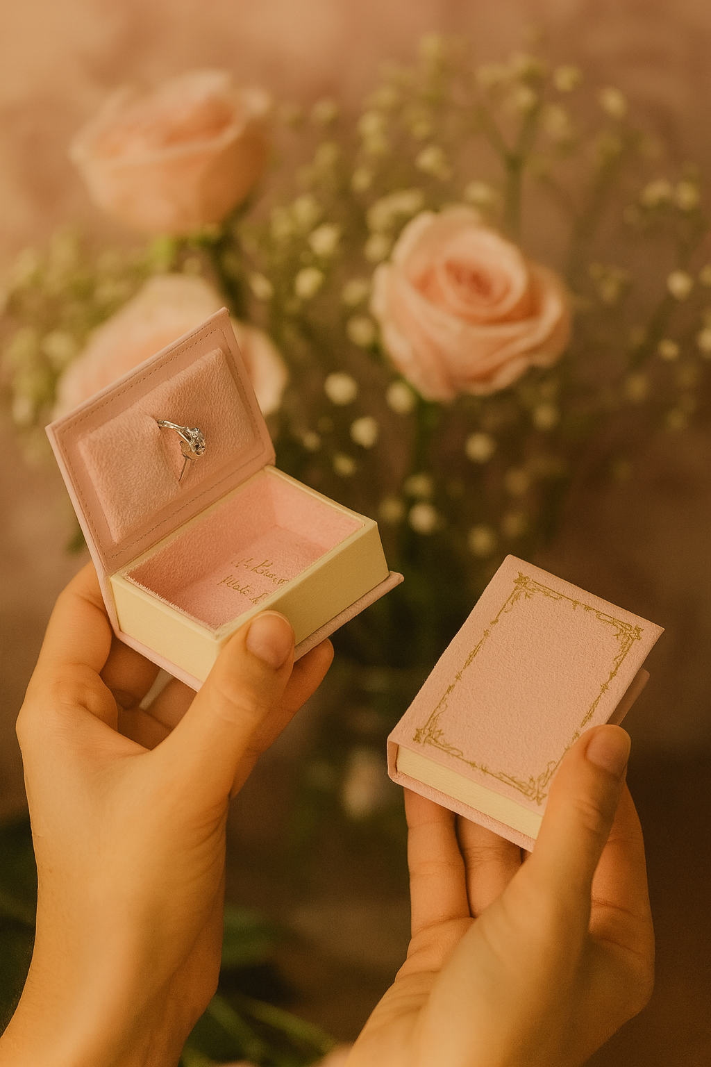 Pink Book Jewelry Ring Box • Vintage Book