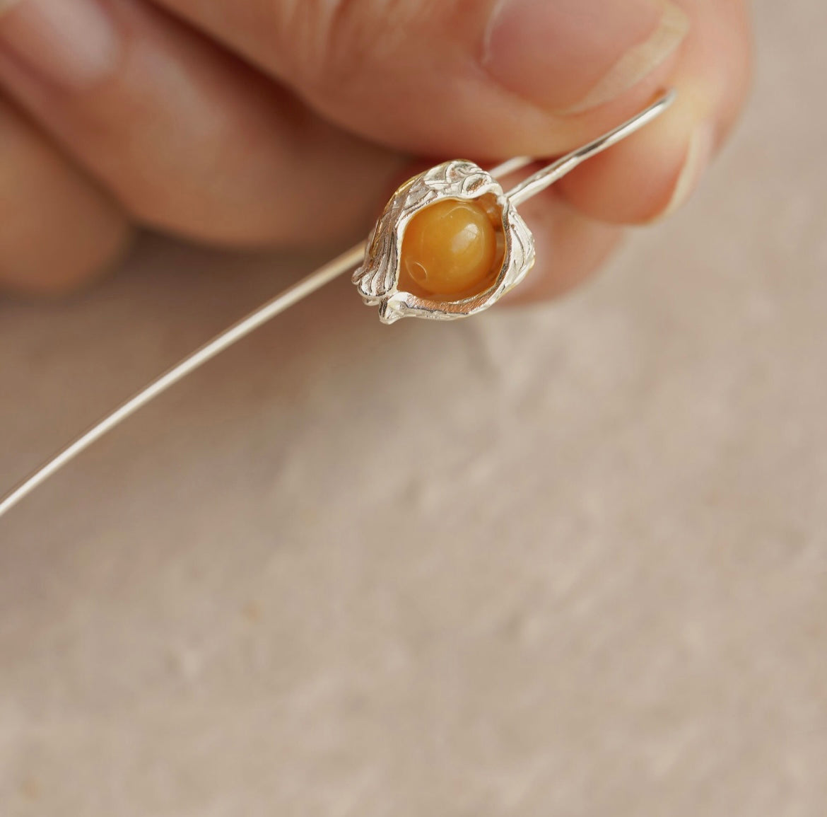 Amber Seed Pod Earrings