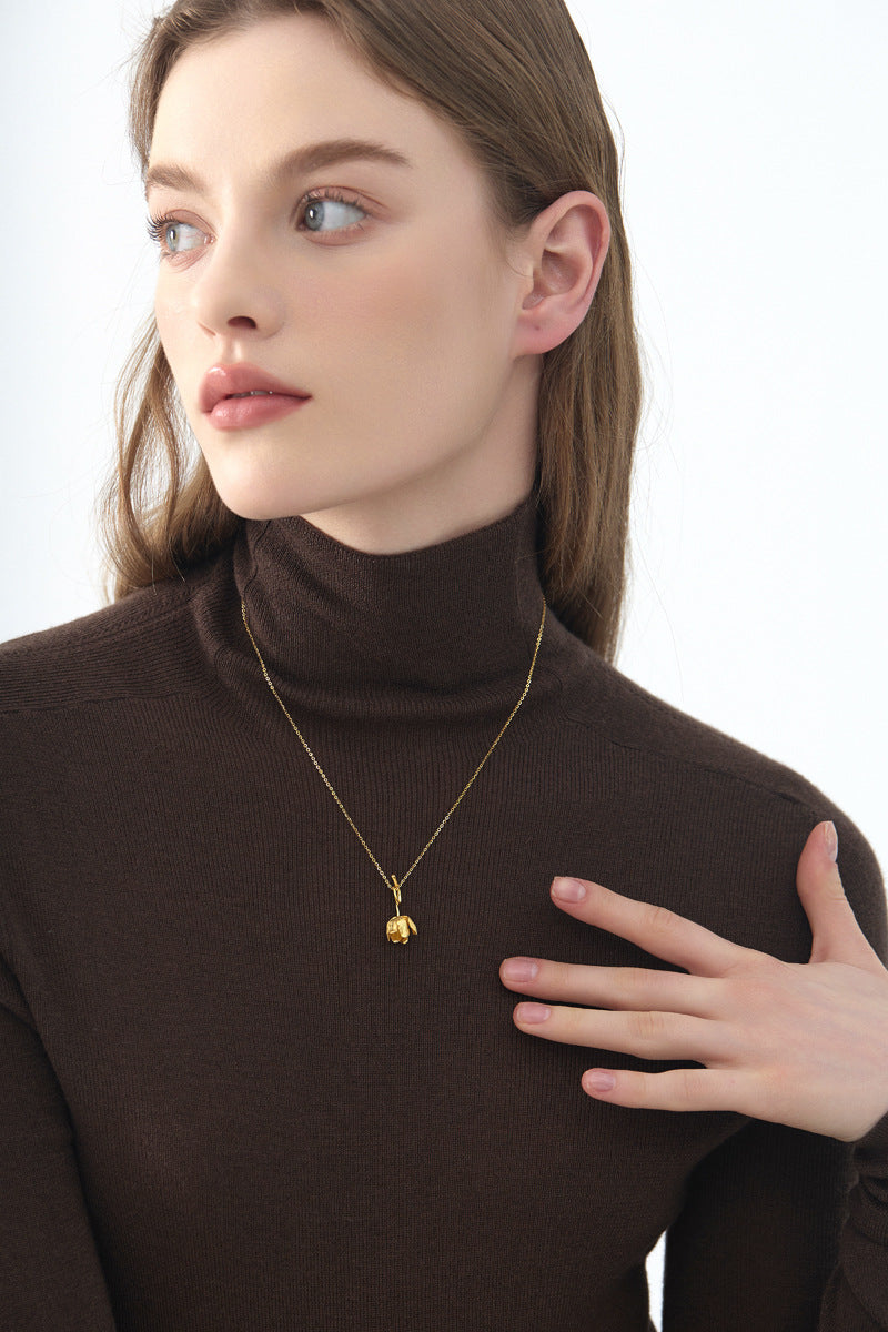 Gold Tulip Flower Pendant