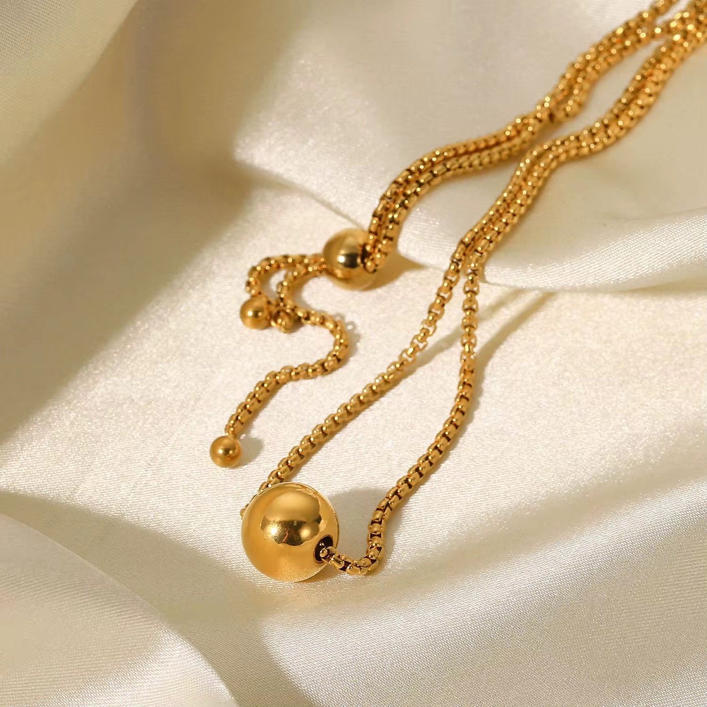 Sphere Necklace & Adjustable Bracelet Set