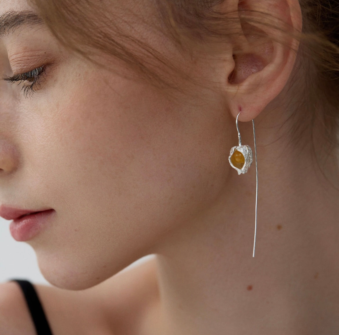 Amber Seed Pod Earrings