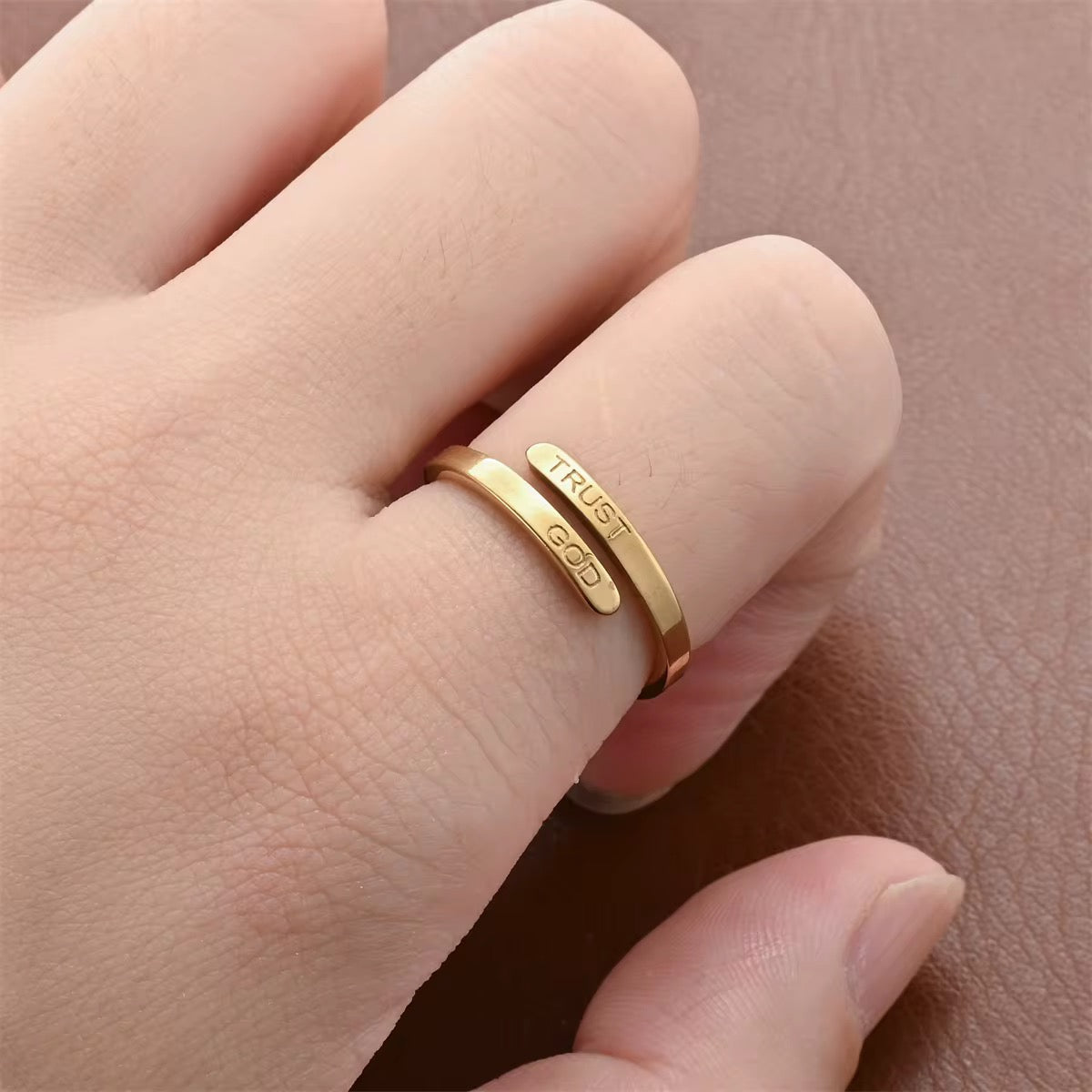 ✨ “TRUST GOD” Adjustable Ring – A Daily Reminder ✨