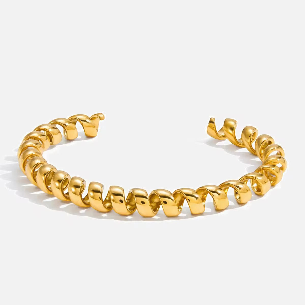 Gold Spiral Cuff Bracelet