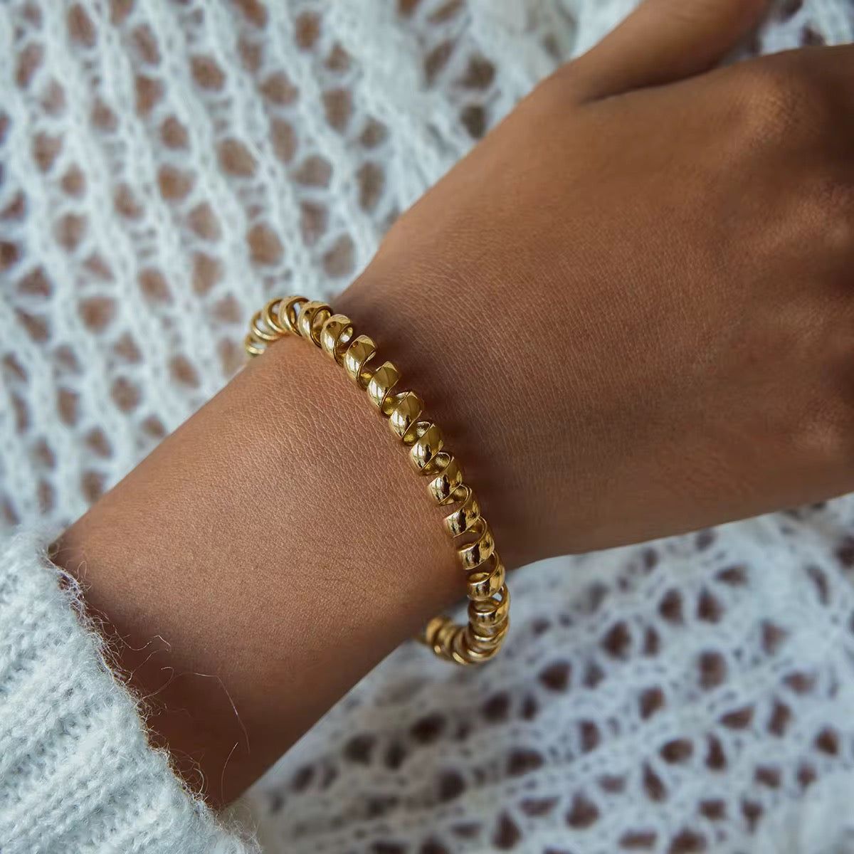 Gold Spiral Cuff Bracelet