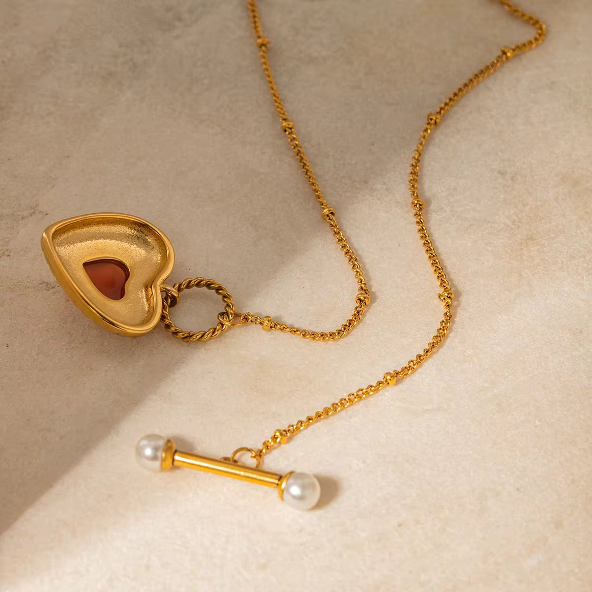 Eternal Heart Bar Necklace