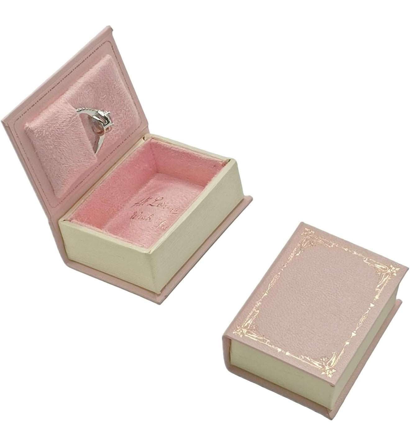 Pink Book Jewelry Ring Box • Vintage Book