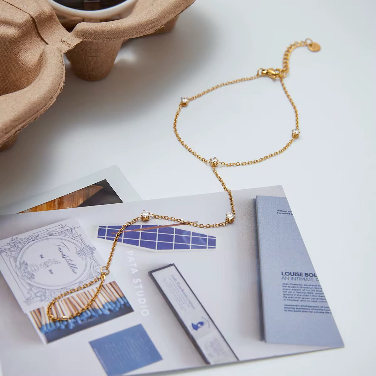 Elegant Gold Hand Chain Bracelet – Dainty Finger Ring Link Jewelry