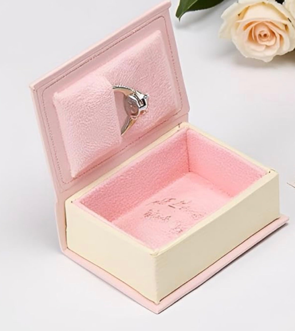 Pink Book Jewelry Ring Box • Vintage Book