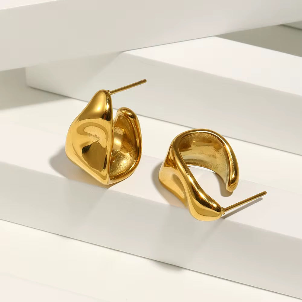 Modern Gold Statement Hoops