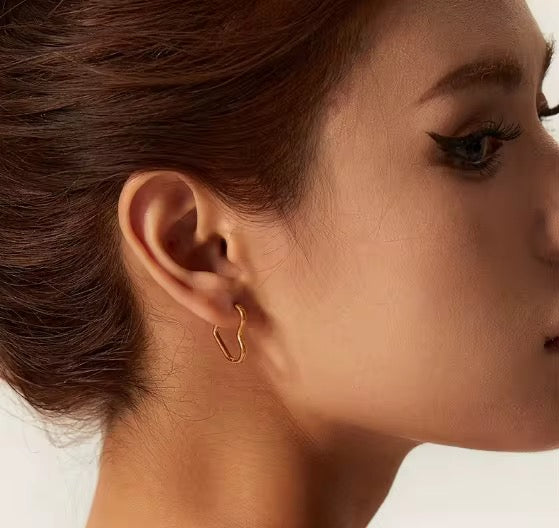 Gold Heart Hoop Earrings