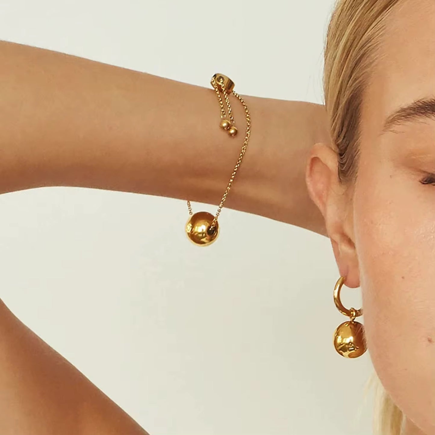 Sphere Necklace & Adjustable Bracelet Set