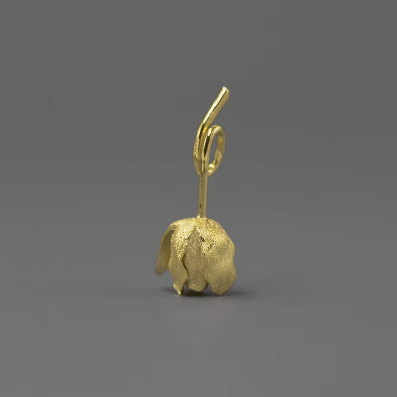 Gold Tulip Flower Pendant