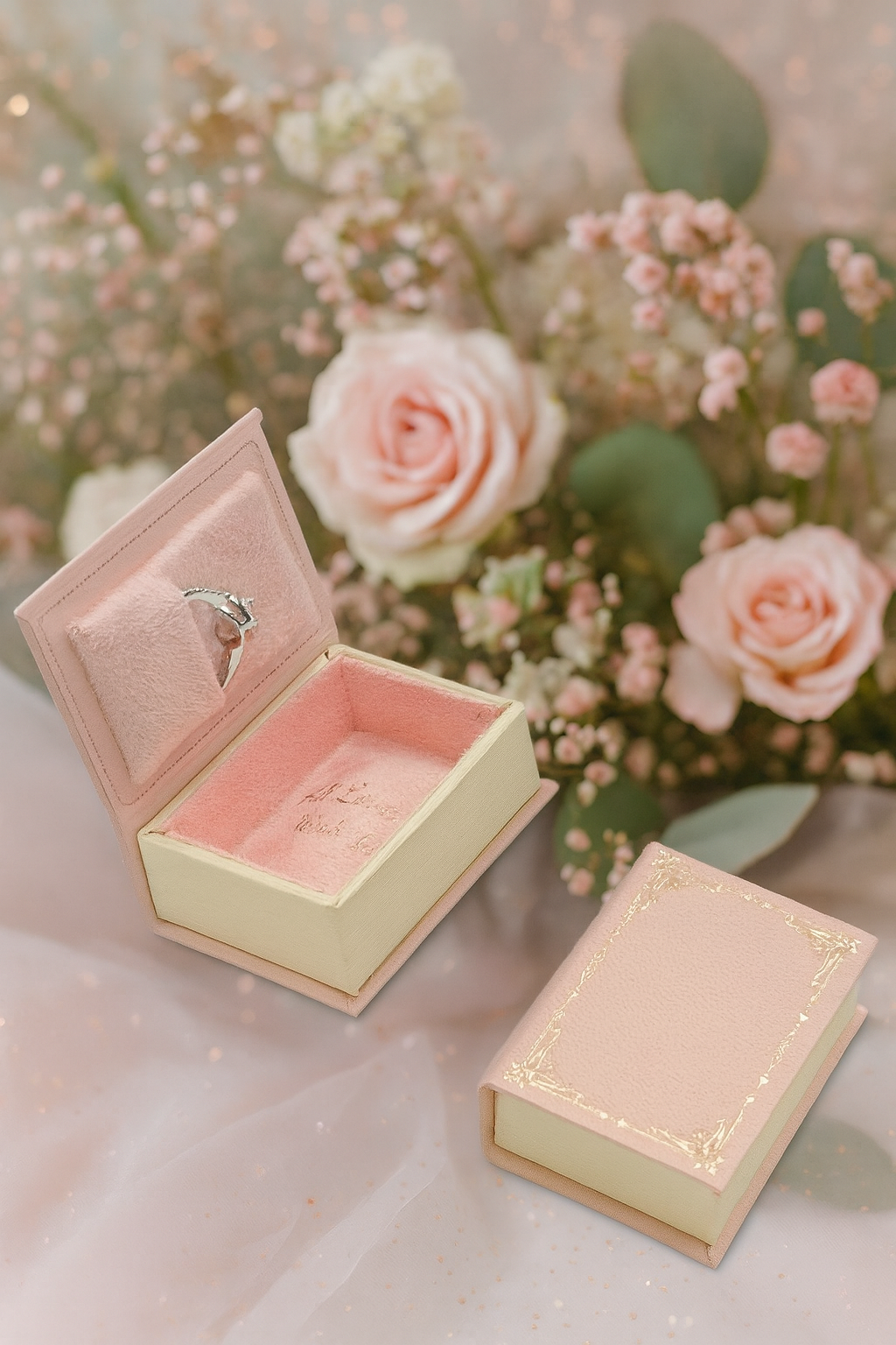 Pink Book Jewelry Ring Box • Vintage Book