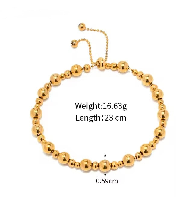 Beaded Stainless Steel Bracelet