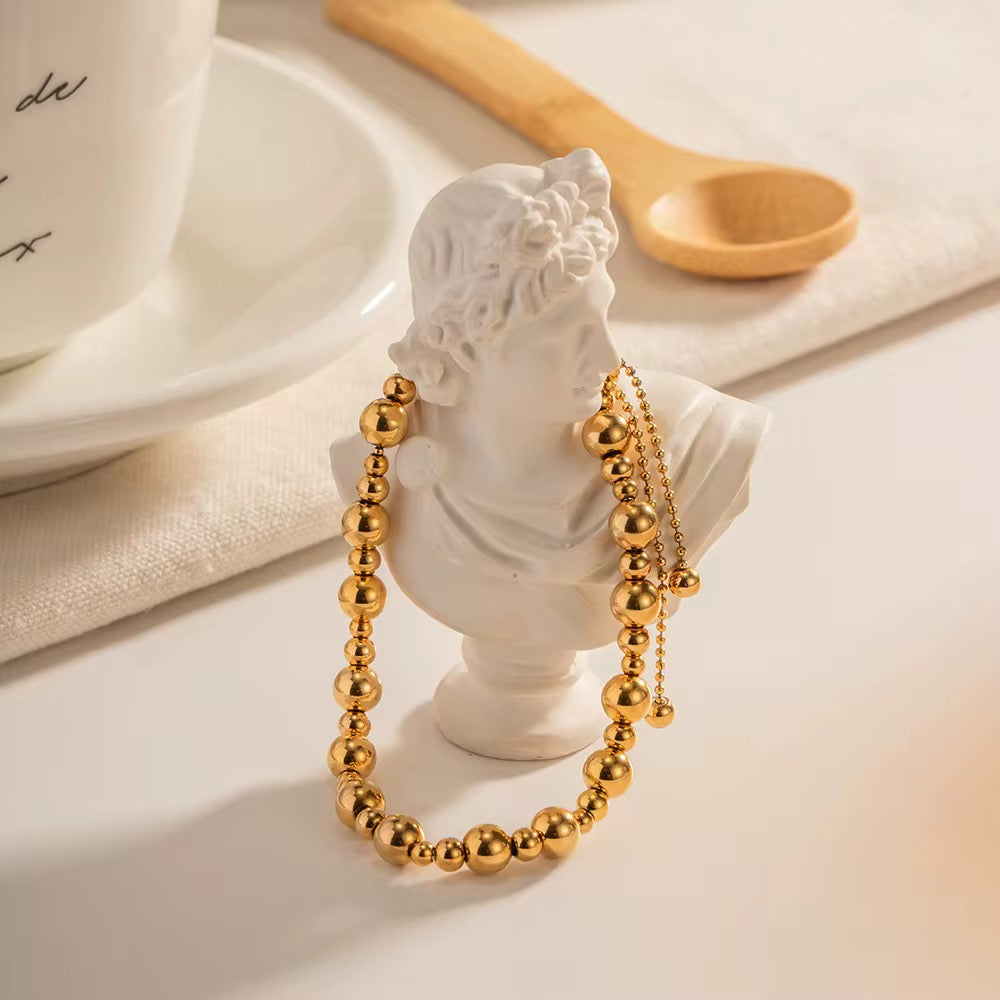 Beaded Stainless Steel Bracelet