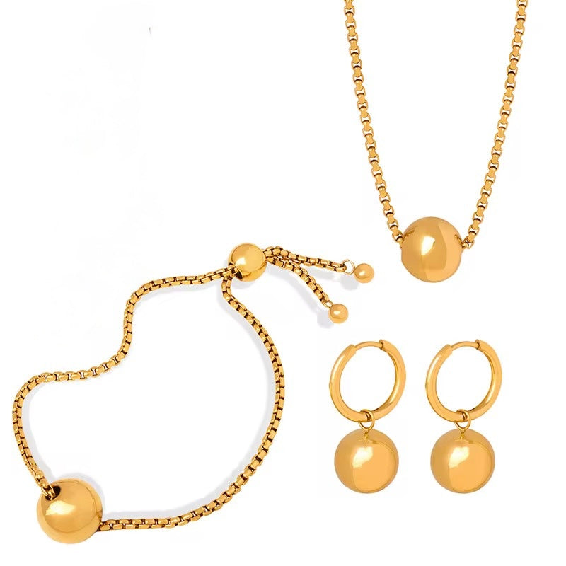 Sphere Necklace & Adjustable Bracelet Set